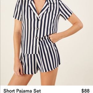 Reformation Pajama Set Red & White
